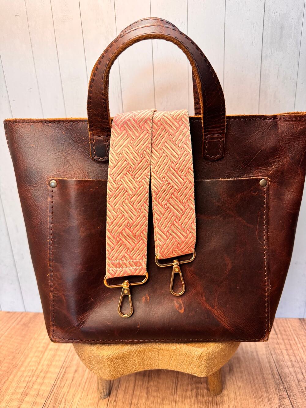 Pink Tan Woven Purse Strap Crossbody Bag Strap NEW! Boho Bag Strap